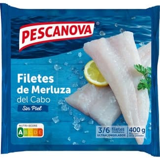 Filetes de merluza sin piel bolsa 400 g neto escurrido - Pescanova