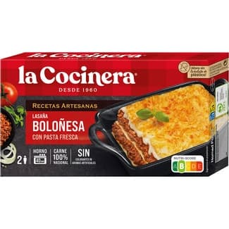 Lasaña boloñesas 2 raciones estuche 500 g - La Cocinera Recetas Artesanas