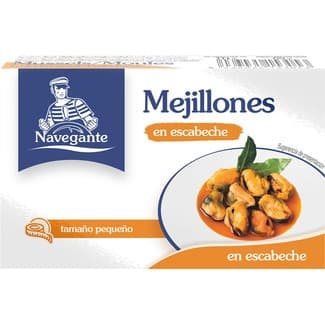 Mejillones en escabeche de las Rias Gallegas 18-22 piezas lata 68 g - Navegante