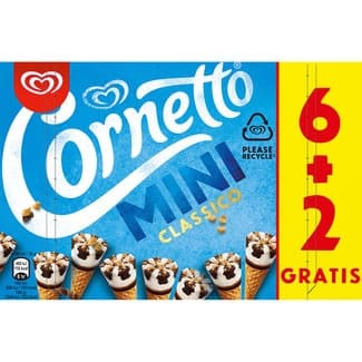 Conos de helado classico 6 unidades + 2 unidades gratis estuche 480 ml - Cornetto