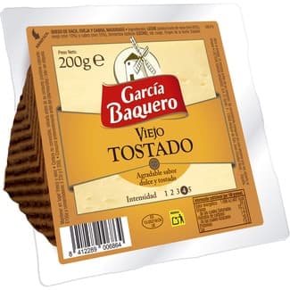 Queso viejo tostado mezcla elaborado con leche pasteurizada cuña 200 g - Garcia Baquero