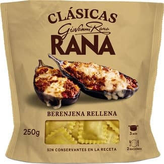 Clásicas pasta fresca ravioli al huevo relleno con berenjena 2 raciones envase 250 g - Giovanni Rana
