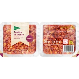 Chorizo en taquitos sin gluten pack 2 envase 100 g - El Corte Ingles