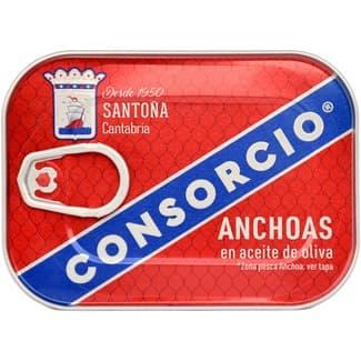 Filetes de anchoa en aceite de oliva lata 50 g neto escurrido - Consorcio