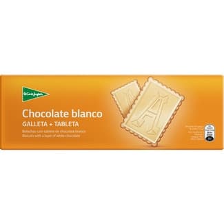 Galletas con tableta de chocolate blanco estuche 150 g - El Corte Ingles