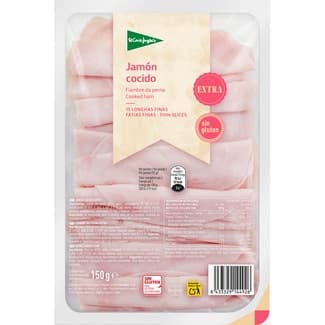 Jamón cocido extra en lonchas finas sin gluten sin lactosa envase 150 g - El Corte Ingles