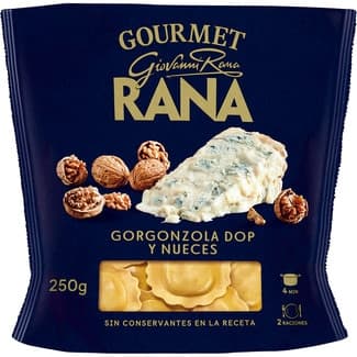 Pasta fresca ravioli al huevo relleno de queso Gorgonzola DOP y nueces envase 250 g 2 raciones - Giovanni Rana