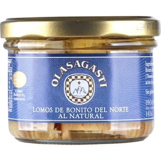 Lomos de bonito del norte al natural frasco 135 g neto escurrido - Olasagasti