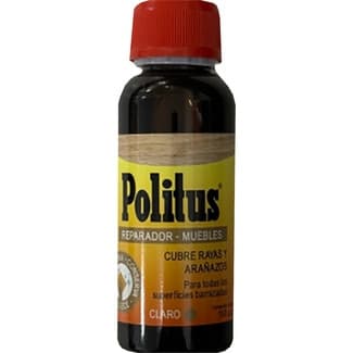 Limpiador reparador de muebles, cubre rayas y arañazos claro frasco 150 ml - Politus