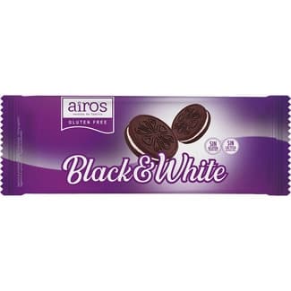Black & White galletas rellenas sin gluten y sin lactosa envase 300 g - Airos