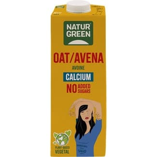 Bebida de avena con calcio ecológica sin azúcar añadido 100% vegetal brik 1 l - Naturgreen