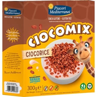 Ciocomix arroz inflado chocolateado sin gluten, sin lacstosa y sin aceite de palma envase 300 g - Piaceri Mediterranei