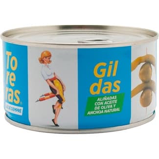 Toreras gildas aliñadas con aceite de oliva y anchoa natural lata 95 g neto escurrido - Kimbo