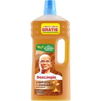 Limpiador multiusos para madera Limpieza + Cuidado con aceite de piel de naranja botella 1,3 l - Don Limpio