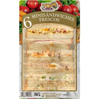Minisandwichs 6 unidades envase 250 g - Toplider