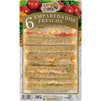 Emparedados sin corteza 6 unidades envase 375 g - Toplider