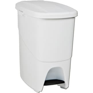 Cubo de basura blanco con pedal 30 l 1 unidad - Denox