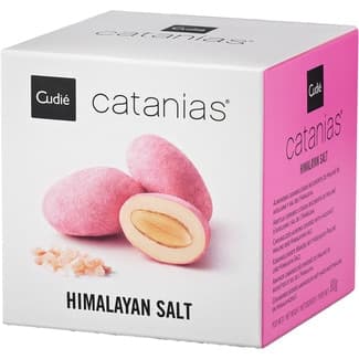Catanias almendras caramelizadas recubiertas de praliné de avellanas y sal del Himalaya estuche 80 g - Cudie