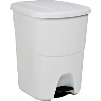 Cubo de basura blanco con pedal 50 l 1 unidad - Denox