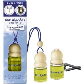 Ambients ambientador de coche aroma clásico floral bouquet envase 6,5 ml + pinza - Don Algodon