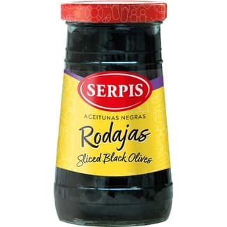 Aceitunas negras en rodajas frasco 150 g neto escurrido - Serpis