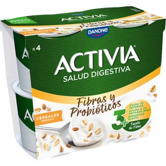 Fibras y Probióticos bífidus con cereales pack 4 unidades 115 g - Danone Activia