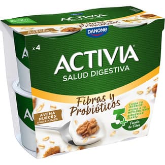Fibras y Probióticos bífidus de avena y nueces pack 4 unidades 115 g - Danone Activia