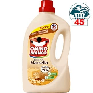 Detergente líquido Corazón de Marsella botella 45 dosis - Omino Bianco