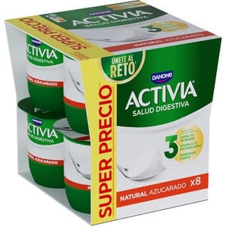 Bífidus natural azucarado pack 8 unidades 120 g pack ahorro - Danone Activia