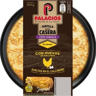 Tortilla de patata casera con cebolla y AOVE sin gluten sin lactosa envase 300 g - Palacios