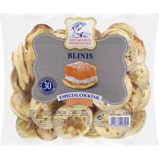 Mini blinis especial cocktail pack 30 unidades bolsa 135 g - Ahumados Dominguez