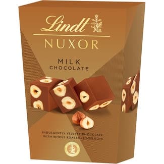 Bombones de chocolate con leche y avellanas tostadas estuche 150 g - Lindt Nuxor