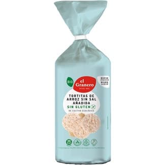 Bio tortitas de arroz sin sal añadida de cultivo ecológico sin gluten bolsa 115 g - El Granero Integral