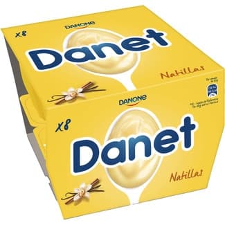 Natillas de vainilla sin gluten pack 8 unidades 120 g pack ahorro - Danone Danet