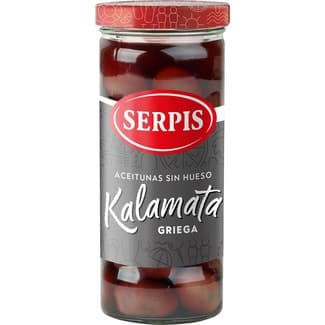 Aceitunas kalamata sin hueso frasco 170 g neto escurrido - Serpis