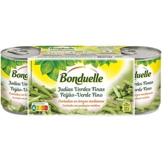 Judias verdes troceadas finas y sin hebras pack 3 lata 110 g neto escurrido - Bonduelle
