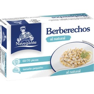 Berberechos al natural 60-70 piezas lata 63 g neto escurrido - Navegante