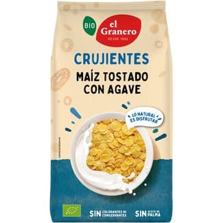 Bio copos de maíz tostado con agave de cultivo ecológico bolsa 300 g - El Granero Integral