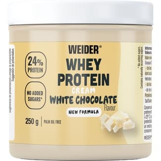 Whey Protein crema para untar con sabor a chocolate blanco sin gluten bote 250 g sin aceite de palma y baja en azúcares - Weider