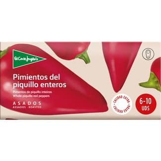 Pimientos del piquillo enteros asados extra 6-10 unidades lata 150 g neto escurrido - El Corte Ingles