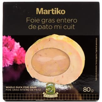 Foie gras entero de pato mi cuit sin gluten envase 80 g - Martiko