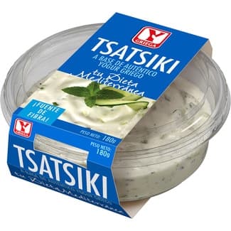 Tsatsiki salsa fresca a base de yogur griego y pepino sin gluten tarrina 180 g - Ygriega