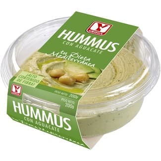 Hummus con aguacate sin gluten sin lactosa tarrina 200 g - Ygriega