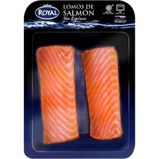 Lomos de salmón sin espinas bandeja 300 g neto escurrido - Royal