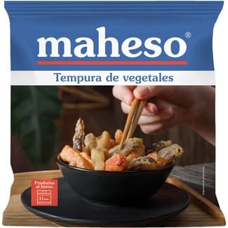 Tempura de verduras berenjena calabacín pimiento rojo y zanahoria bolsa 350 g - Maheso