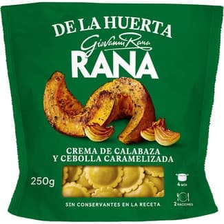 Pasta fresca ravioli al huevo relleno de crema de calabaza y cebolla caramelizada  2 raciones envase 250 g - Giovanni Rana
