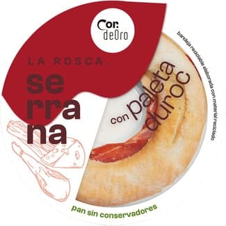 Rosca de pan con paleta curada, bacon, queso fundido y salsa de tomate envase 480 g - Deoro