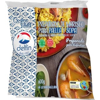 Preparado de marisco para paella y sopa bolsa 600 g - Delfin