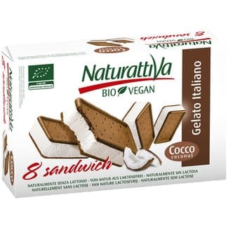 Bio Vegan sandwich vegano de coco ecológico y sin lactosa estuche 8 unidades - Naturattiva