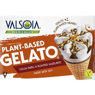 Helado vegano de soja y vainilla con cacao y avellanas sin lactosa envase 4 unidades - Valsoia